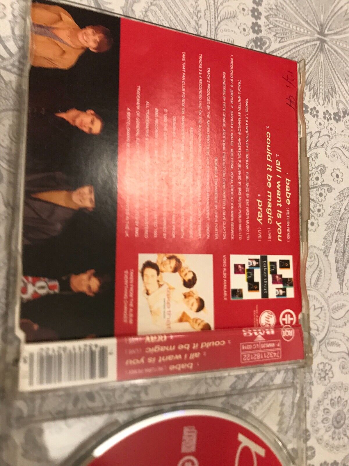 TAKE THAT "BABE" UK 4 TRACK CD SINGLE RCA  BMG RECORDS 1993 WITH 2 LIVE SONGS