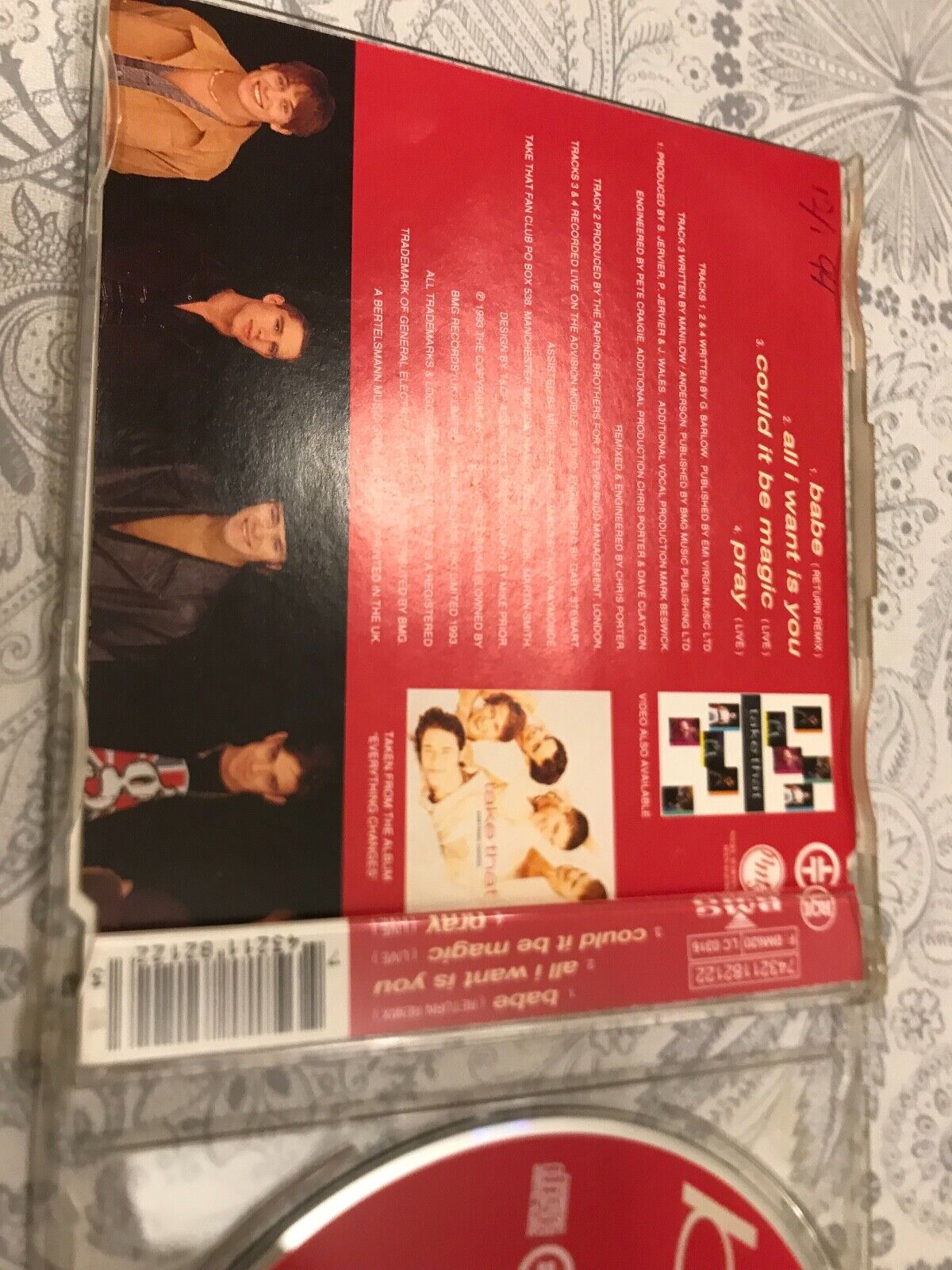 TAKE THAT "BABE" UK 4 TRACK CD SINGLE RCA  BMG RECORDS 1993 WITH 2 LIVE SONGS