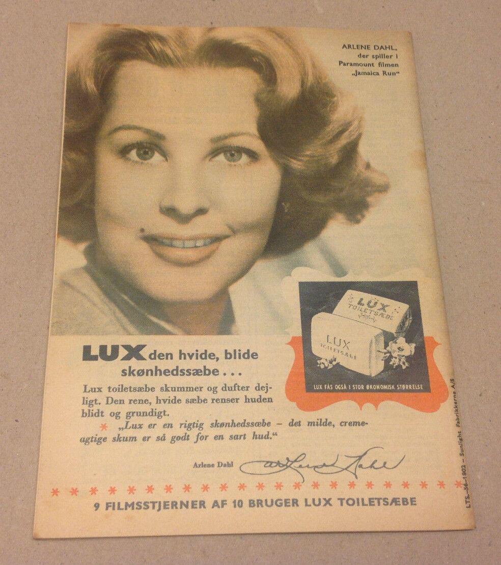 DANIELE DELORME FRONT COVER ARLENE DAHL BACK COVER VINTAGE Danish Magazine 1954