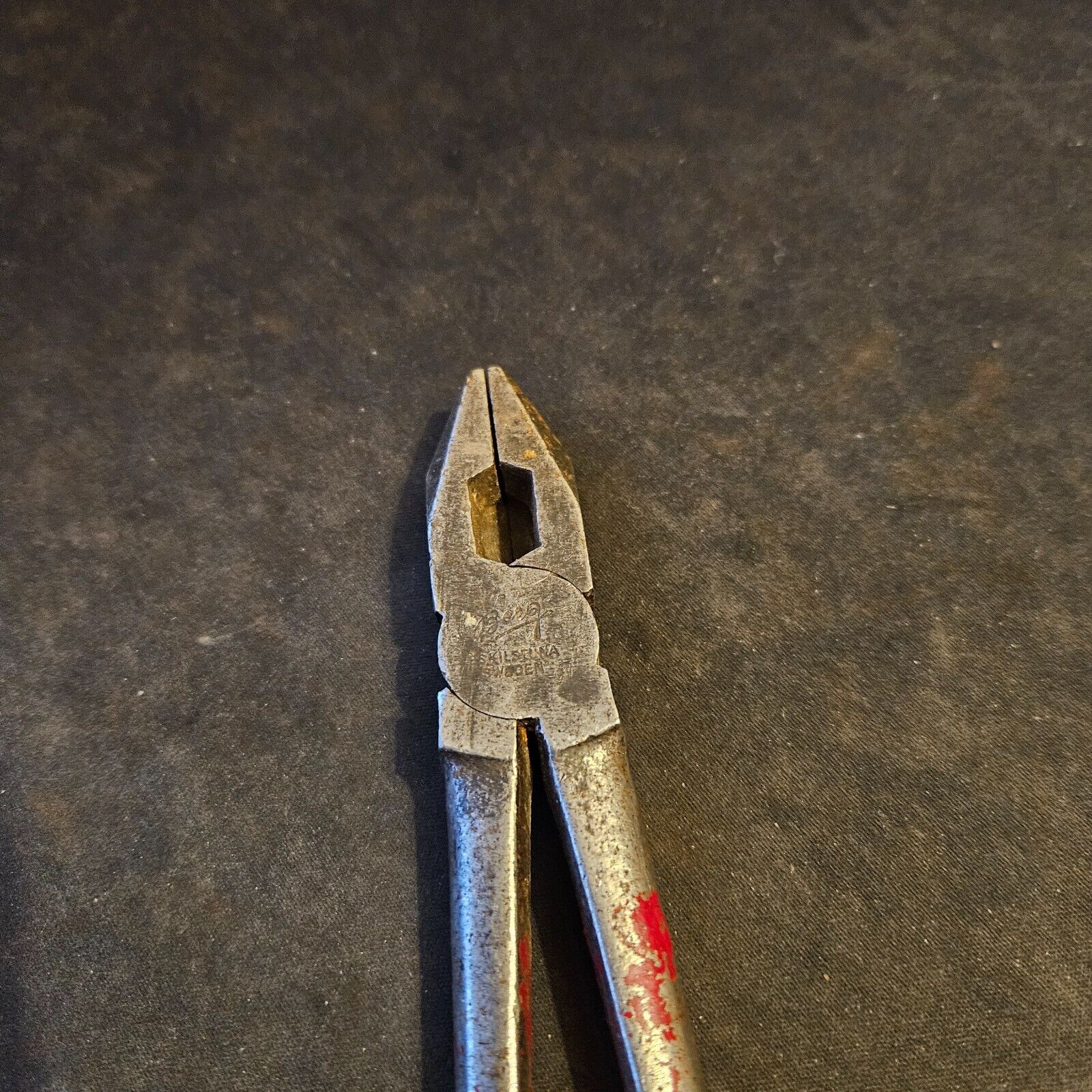 Antique 8" Berg (E A Berg) combination pliers with screwdriver on one handle