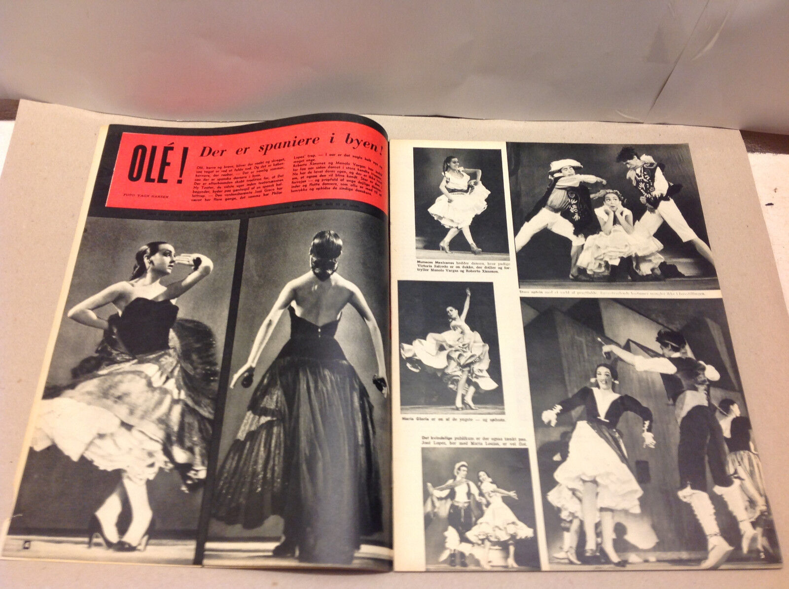 PEPA REYES SPANISH BALLET DANCERS COVER VTG DANISH Magazine Billed-Bladet 1957