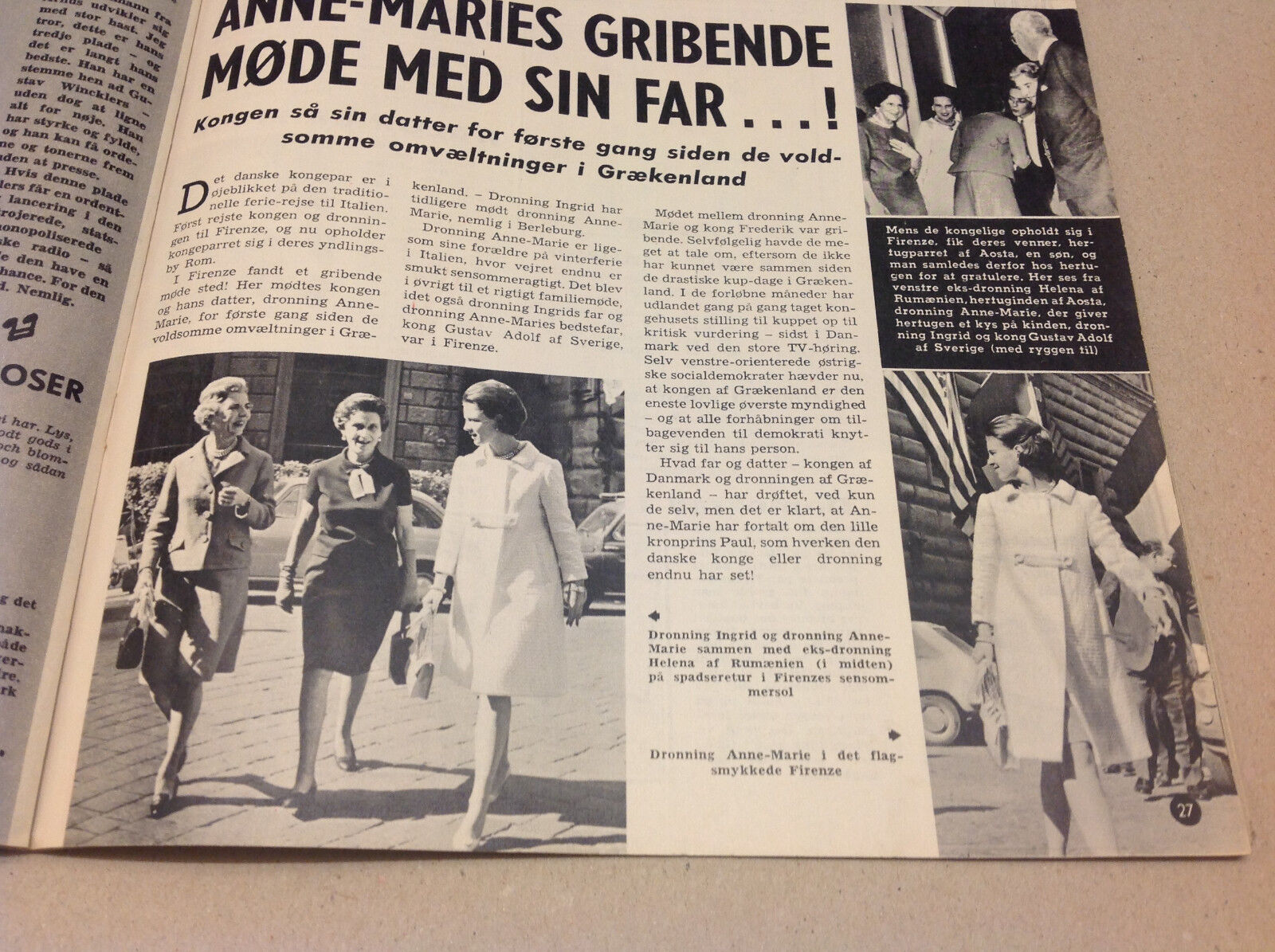 QUEEN ANNE-MARIE CONSTANTINE GREECE KING FREDERIK DENMARK Danish Magazine 1967