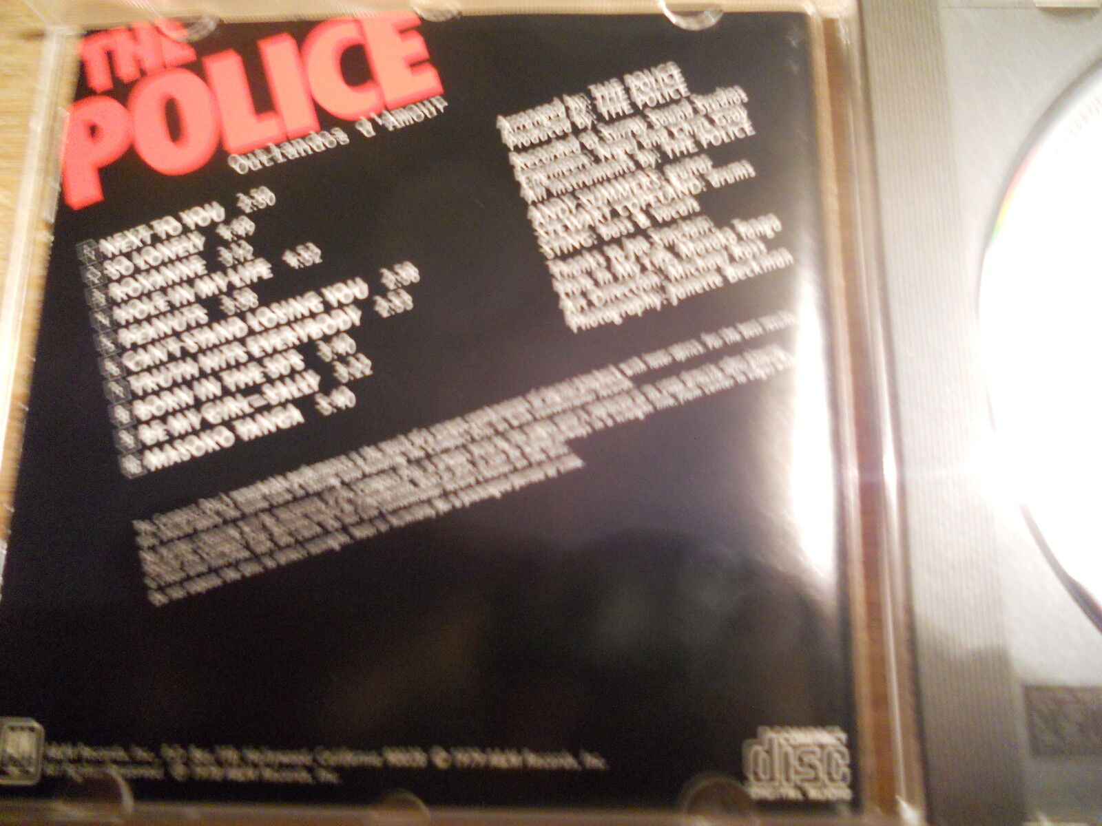 THE POLICE OUTLANDOS D´AMOUR 10 TRACKS CD ALBUM MADE IN FRANCE AAD POL 899 RARE