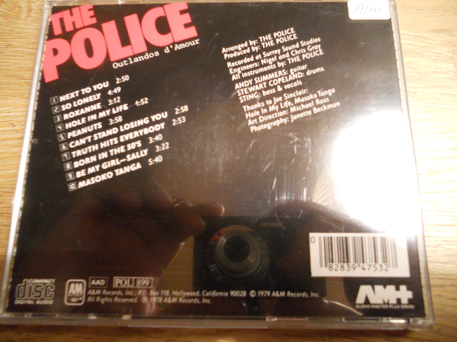 THE POLICE OUTLANDOS D´AMOUR 10 TRACKS CD ALBUM MADE IN FRANCE AAD POL 899 RARE