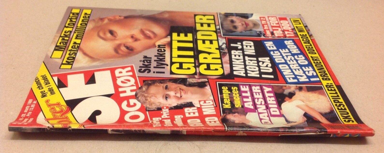 Mark Gastineau Gitte Nielsen Front Cover Vtg Danish Magazine 1989 "Se og Hoer"