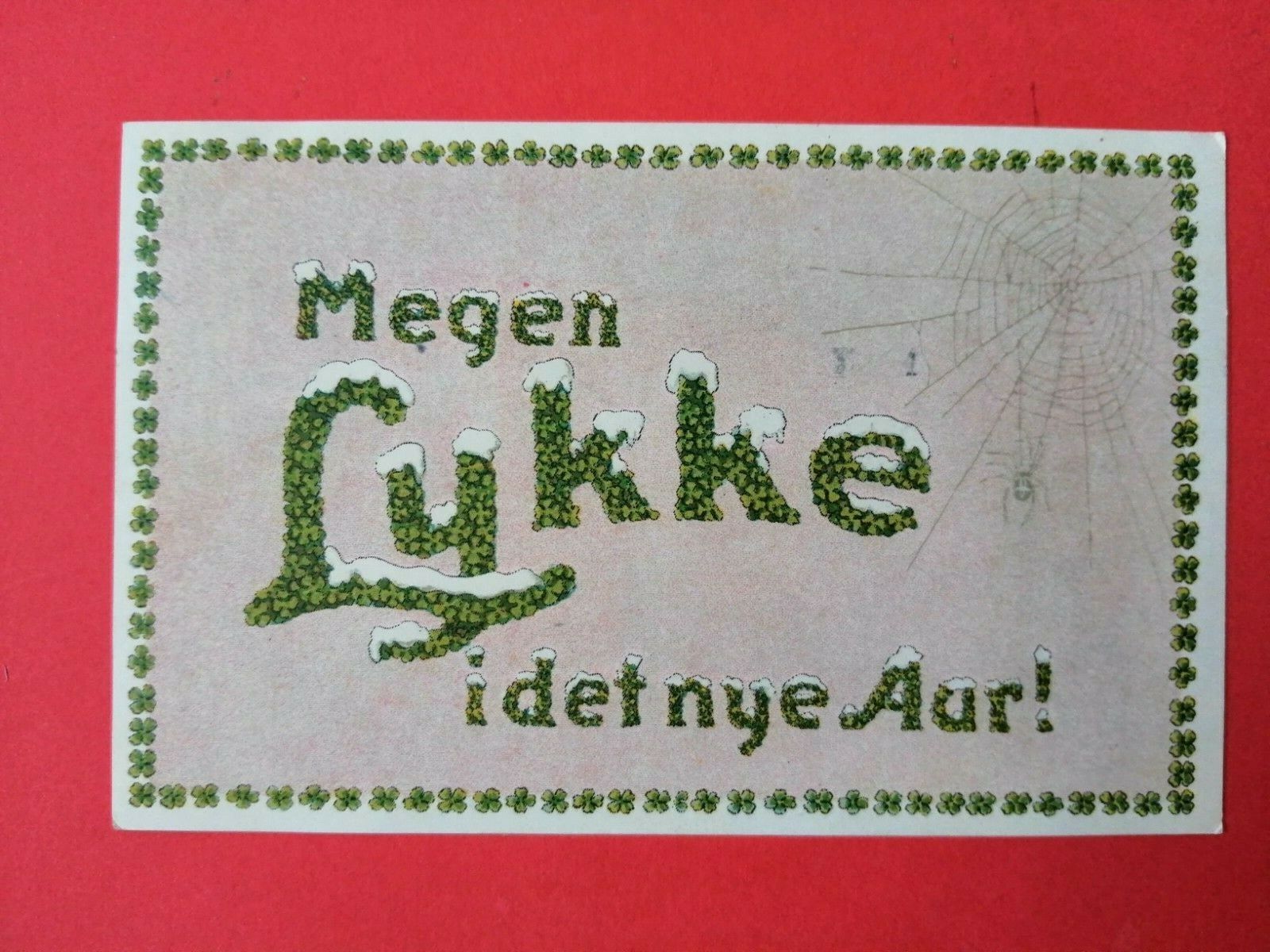 Antique collectable Danish New Year cardPosted in 1918No 342