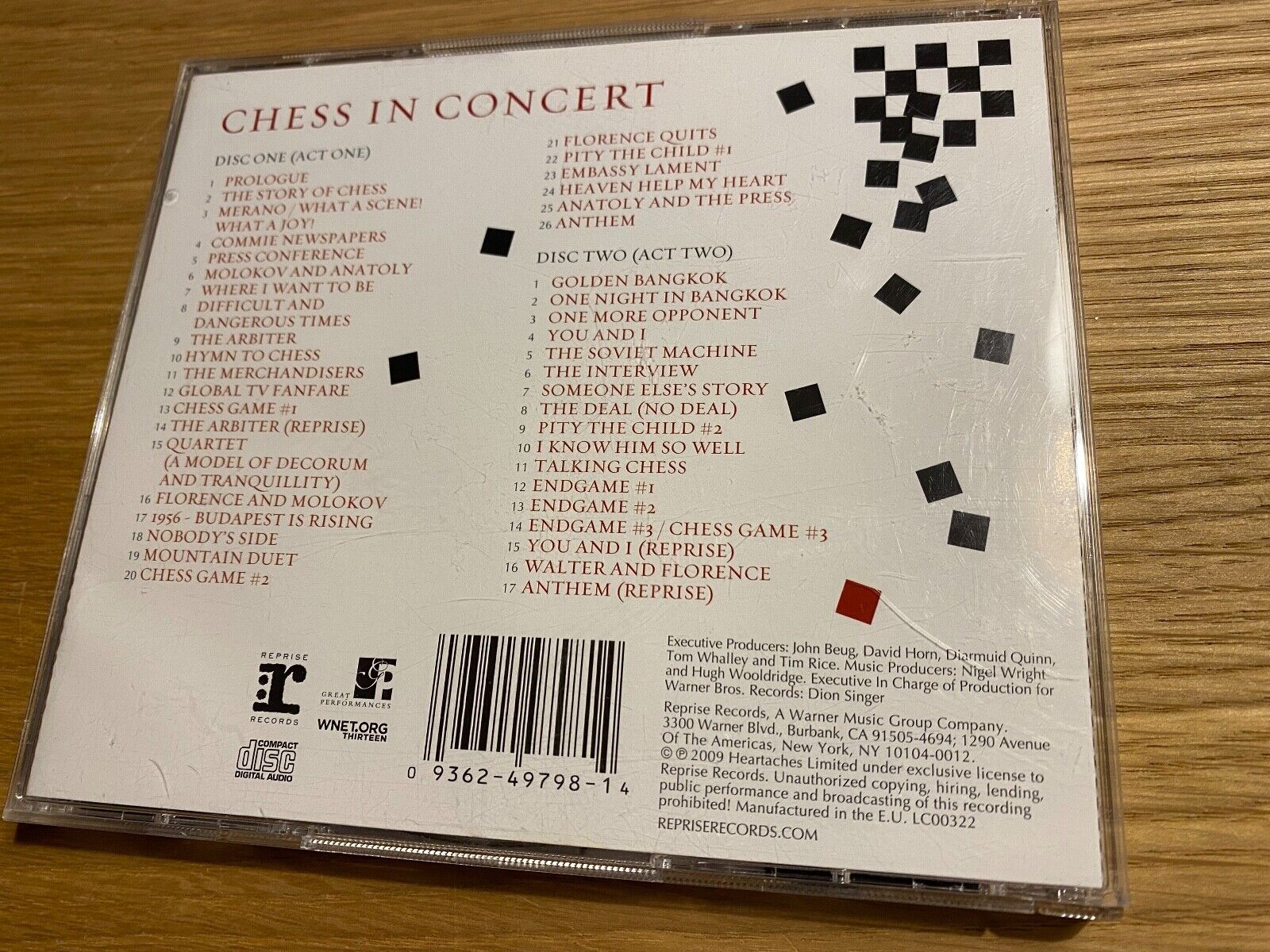 CHESS ORIGINAL SOUNDTRACK 2009 2 X CD SET 43 TRACK REPRISE ABBA RELATED ANDERSS