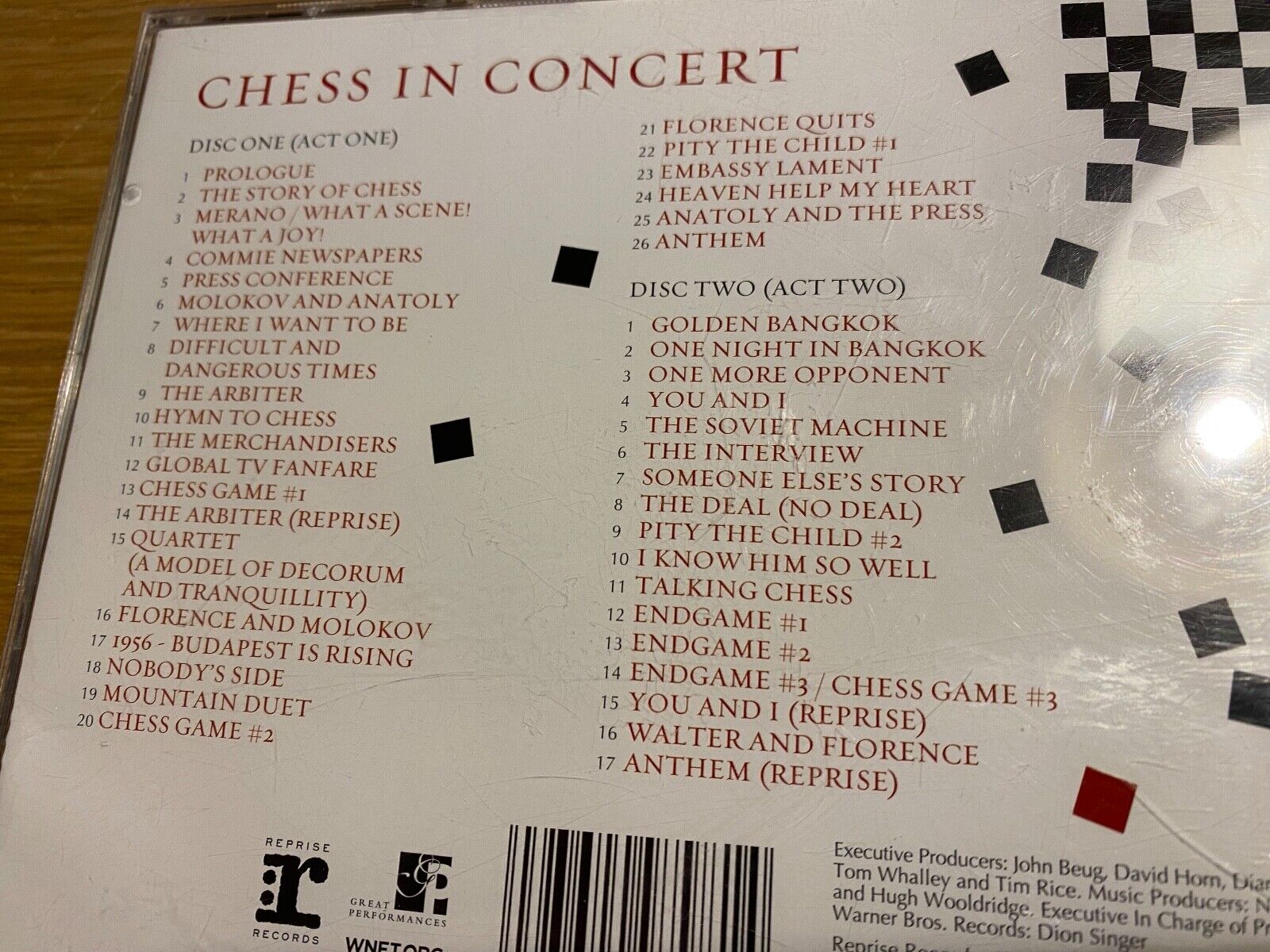 CHESS ORIGINAL SOUNDTRACK 2009 2 X CD SET 43 TRACK REPRISE ABBA RELATED ANDERSS