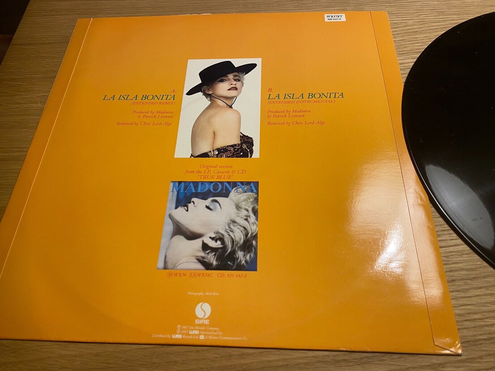 MADONNA "LA ISLA BONITA" EXTENDED REMIX 1987 SIRE RECORDS 12" UK MAXI 45 RPM OOP