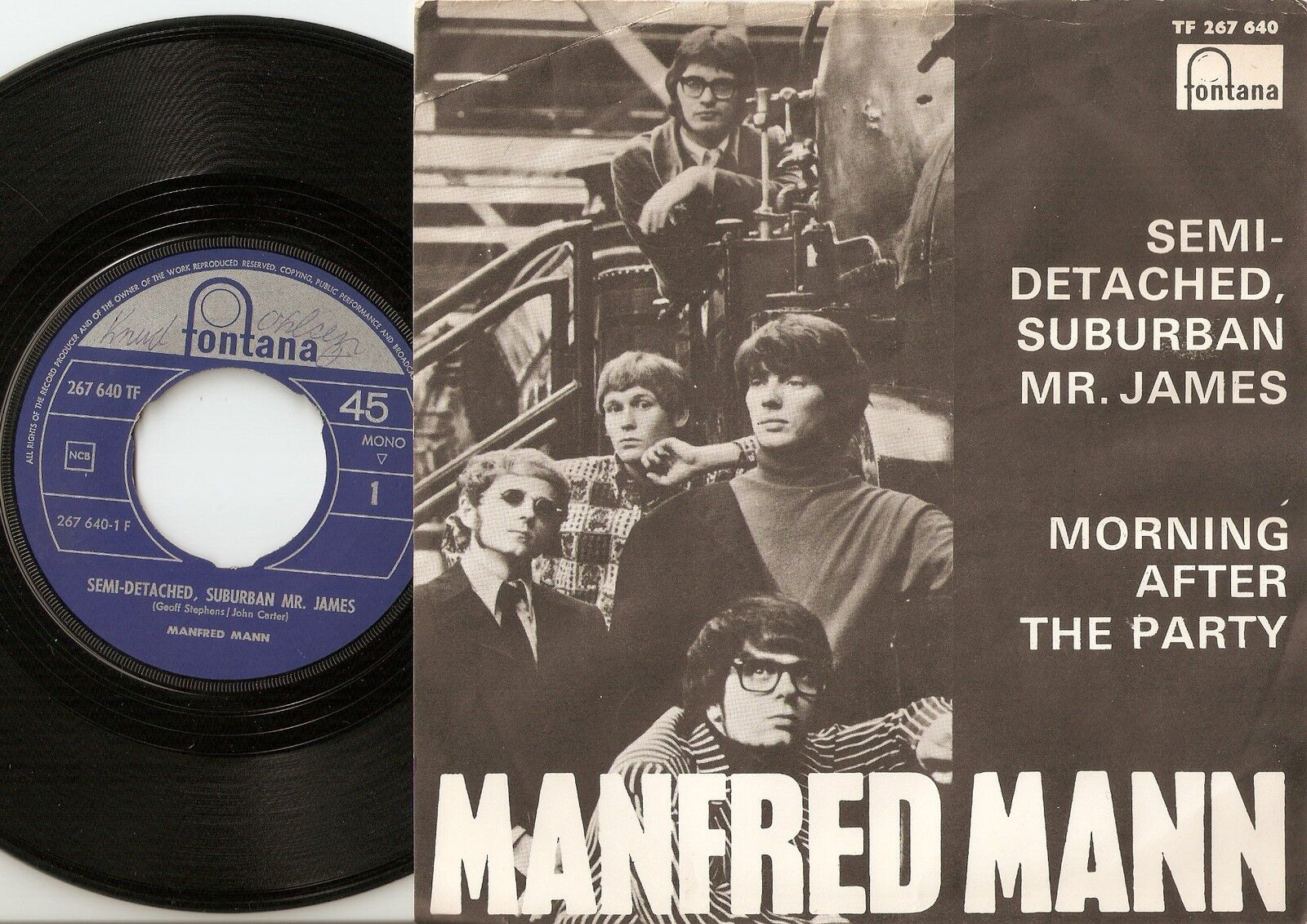 MANFRED MANN SEMI-DETACHED SURBURBAN MR JAMES NORWAY 45+PS 1966 MOD FREAKBEAT