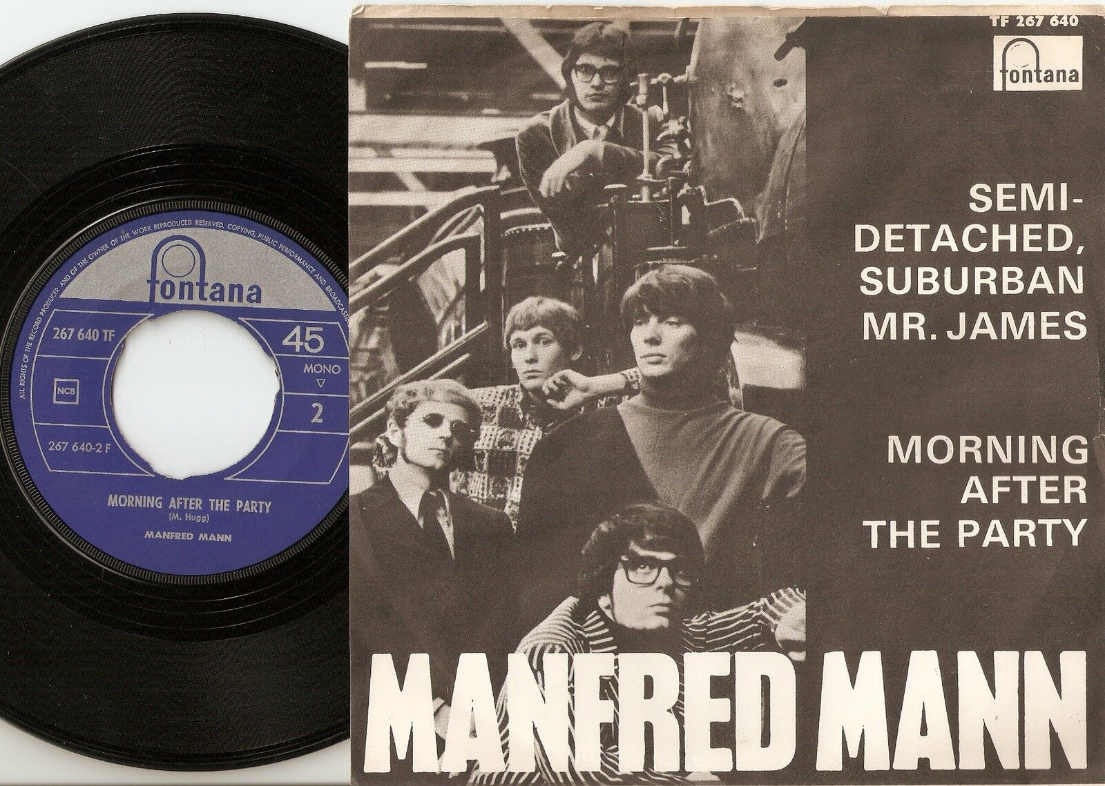 MANFRED MANN SEMI-DETACHED SURBURBAN MR JAMES NORWAY 45+PS 1966 MOD FREAKBEAT