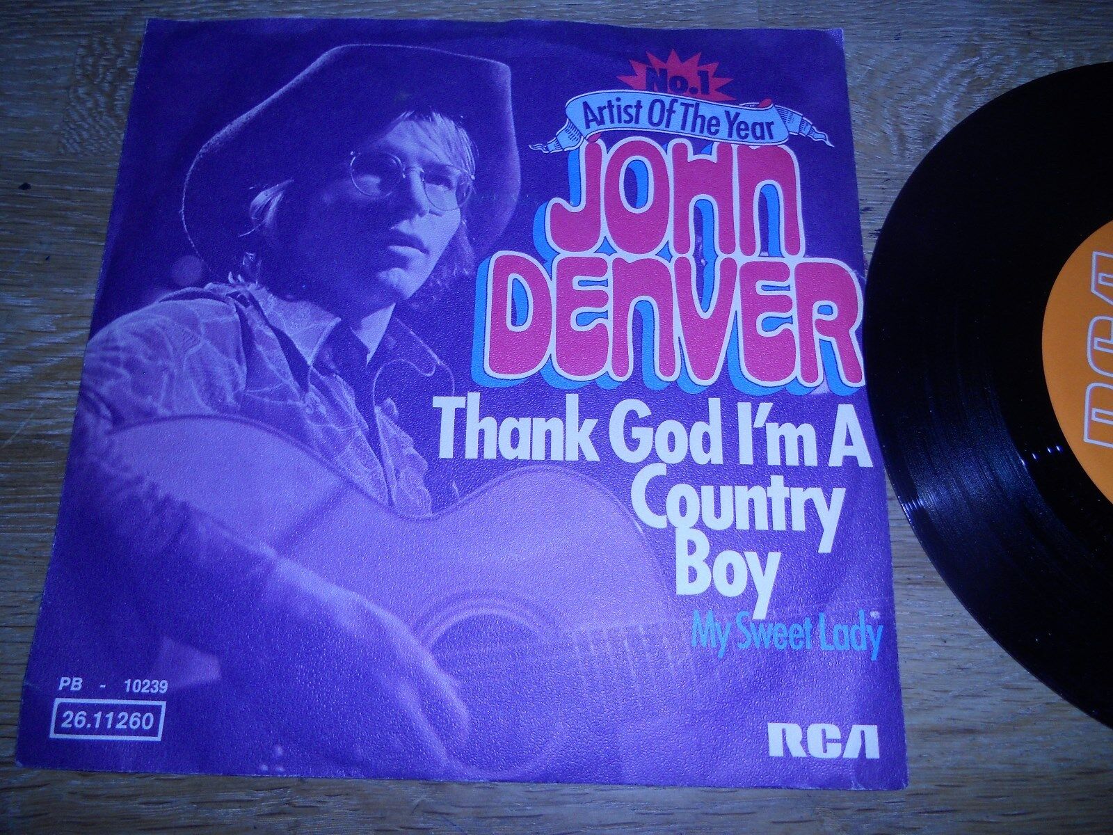 JOHN DENVER "THANK GOD I´M A COUNTRY BOY/MY SWEET LADY" 1975 FIRST PRESSING GEMA