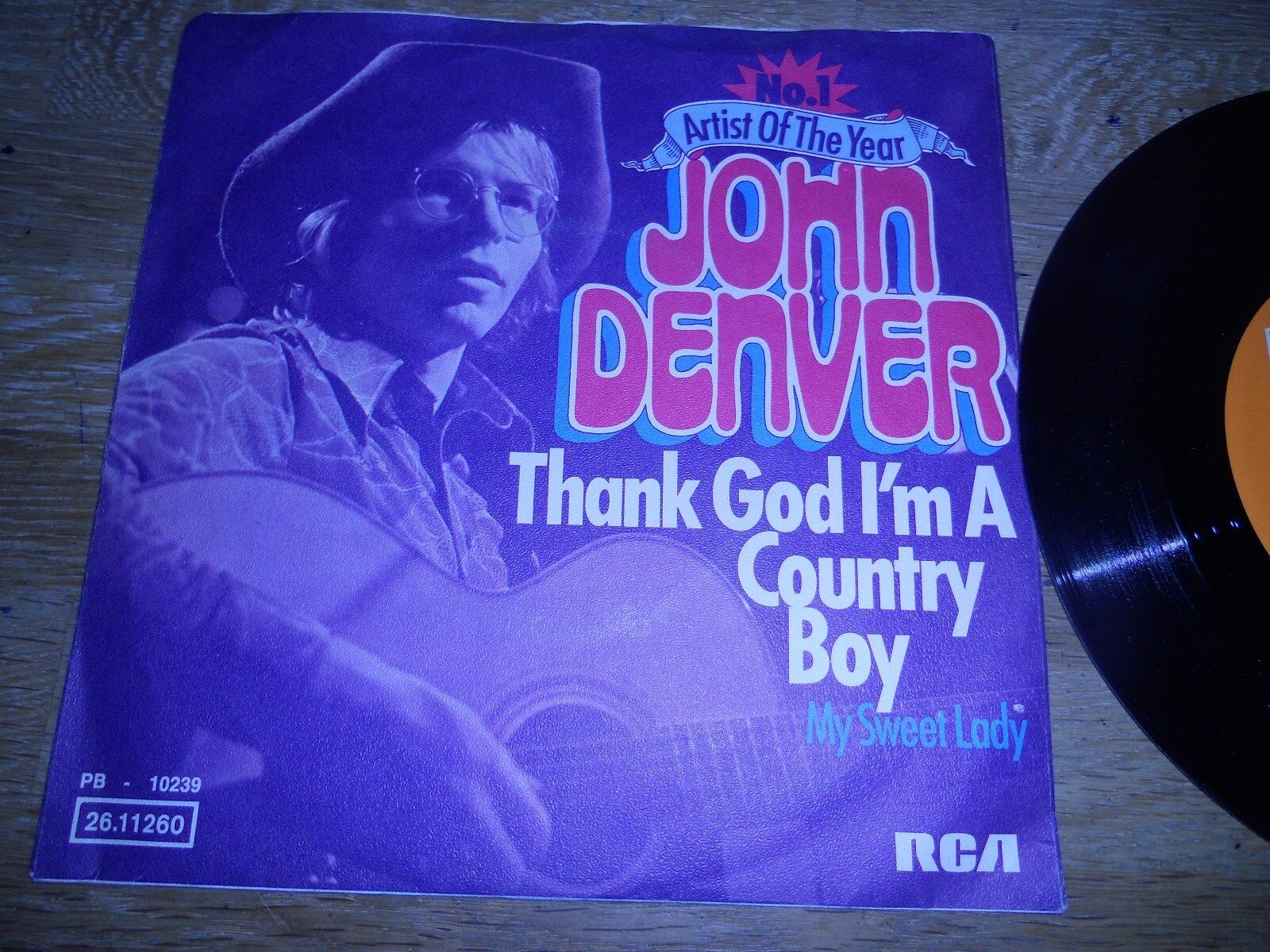 JOHN DENVER "THANK GOD I´M A COUNTRY BOY/MY SWEET LADY" 1975 FIRST PRESSING GEMA