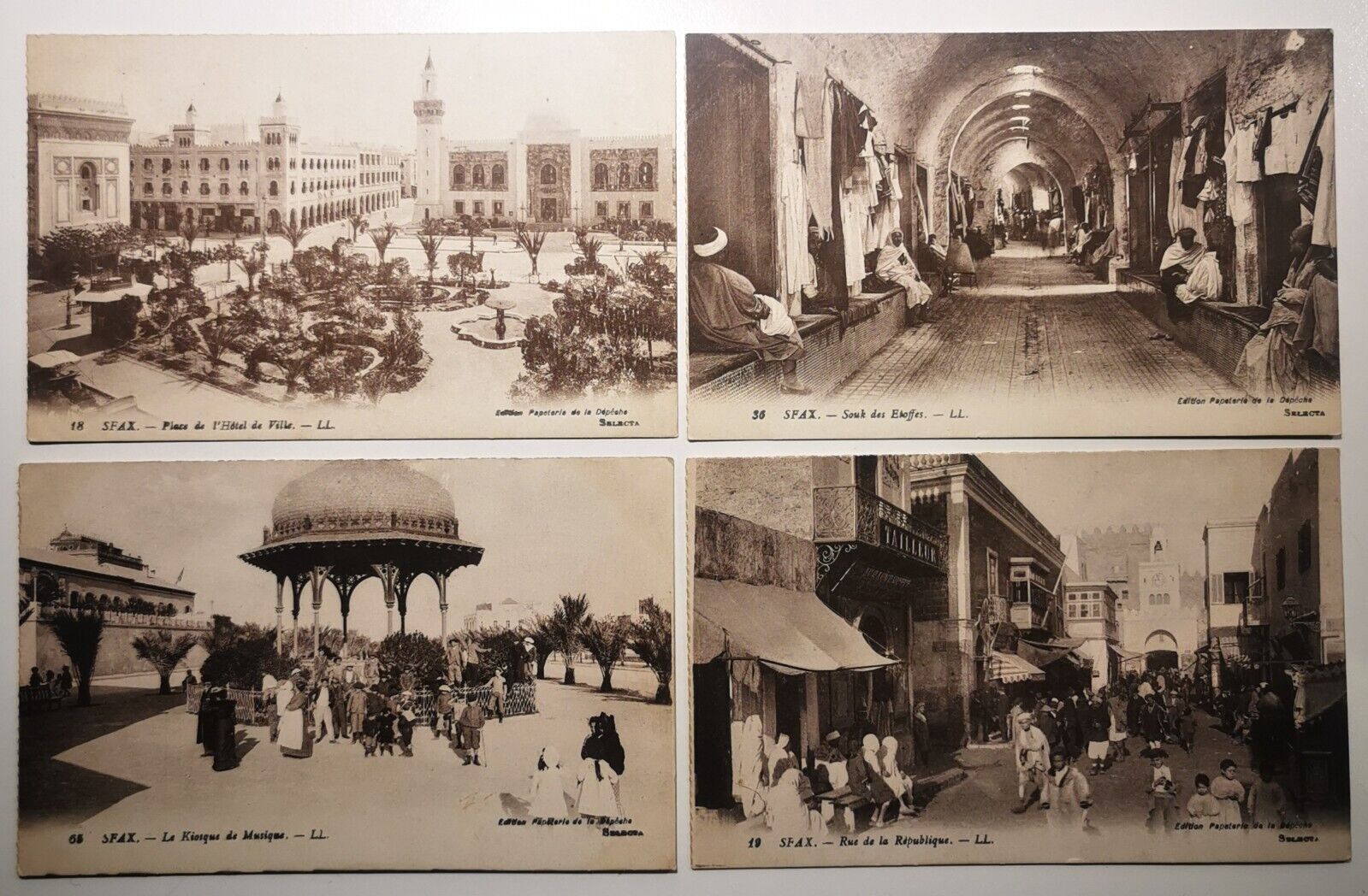 Four vintage un-used postcard: Motif´s from Sfax in Tunisia c 1915  pok440