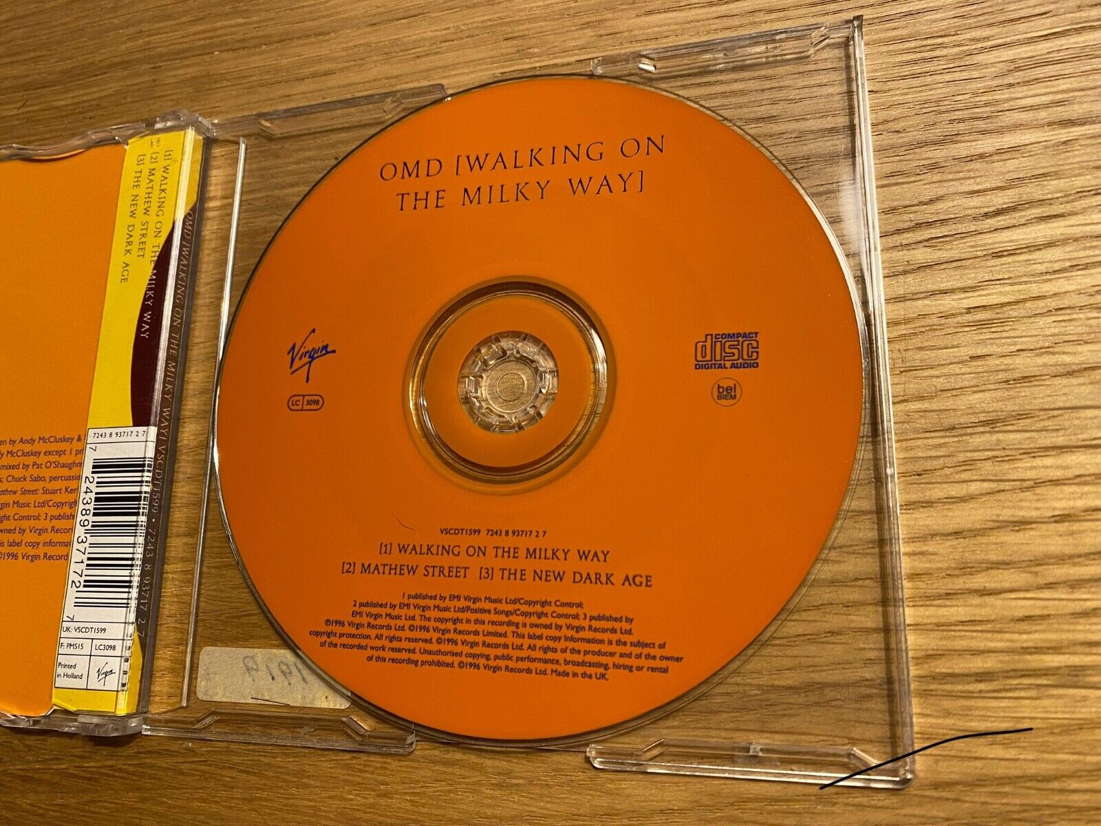 OMD "WALKING ON THE MILKY WAY" 1996 VIRGIN RECORDS 3 TRACK CD SINGLE HOLLAND*