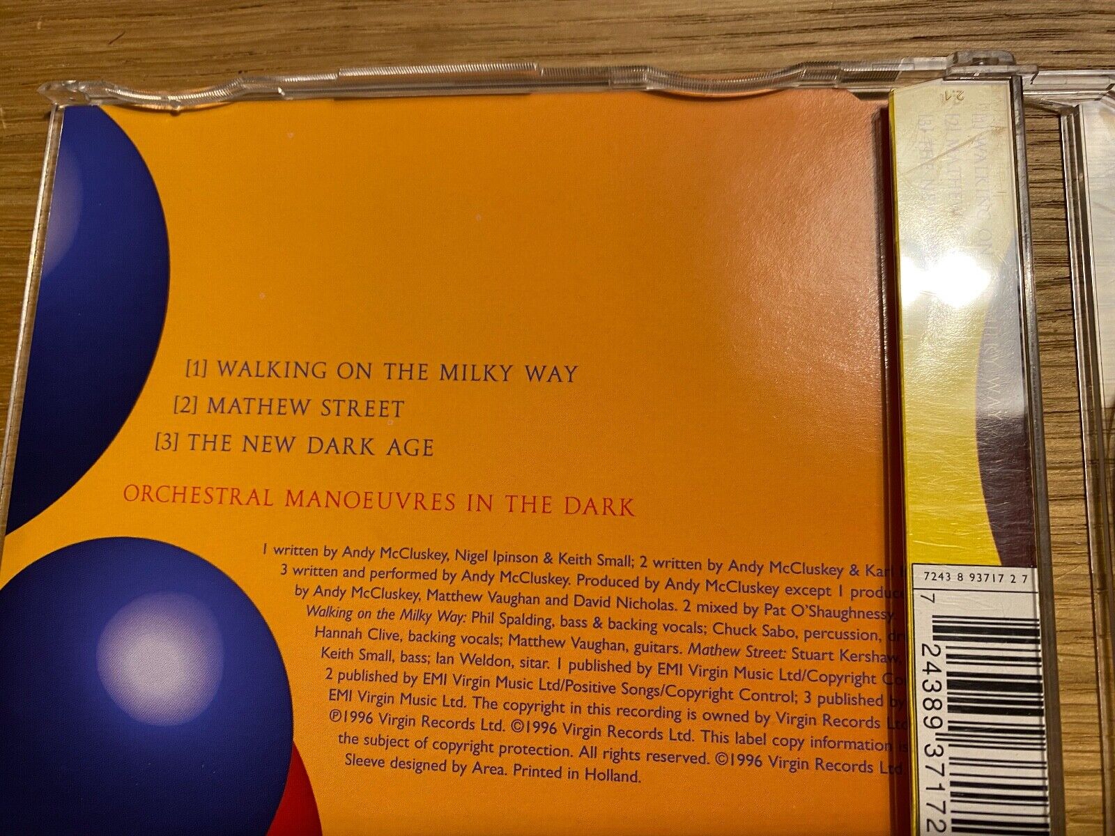 OMD "WALKING ON THE MILKY WAY" 1996 VIRGIN RECORDS 3 TRACK CD SINGLE HOLLAND*