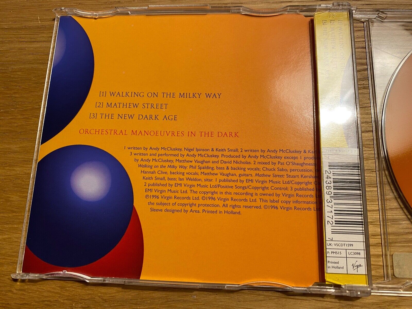 OMD "WALKING ON THE MILKY WAY" 1996 VIRGIN RECORDS 3 TRACK CD SINGLE HOLLAND*