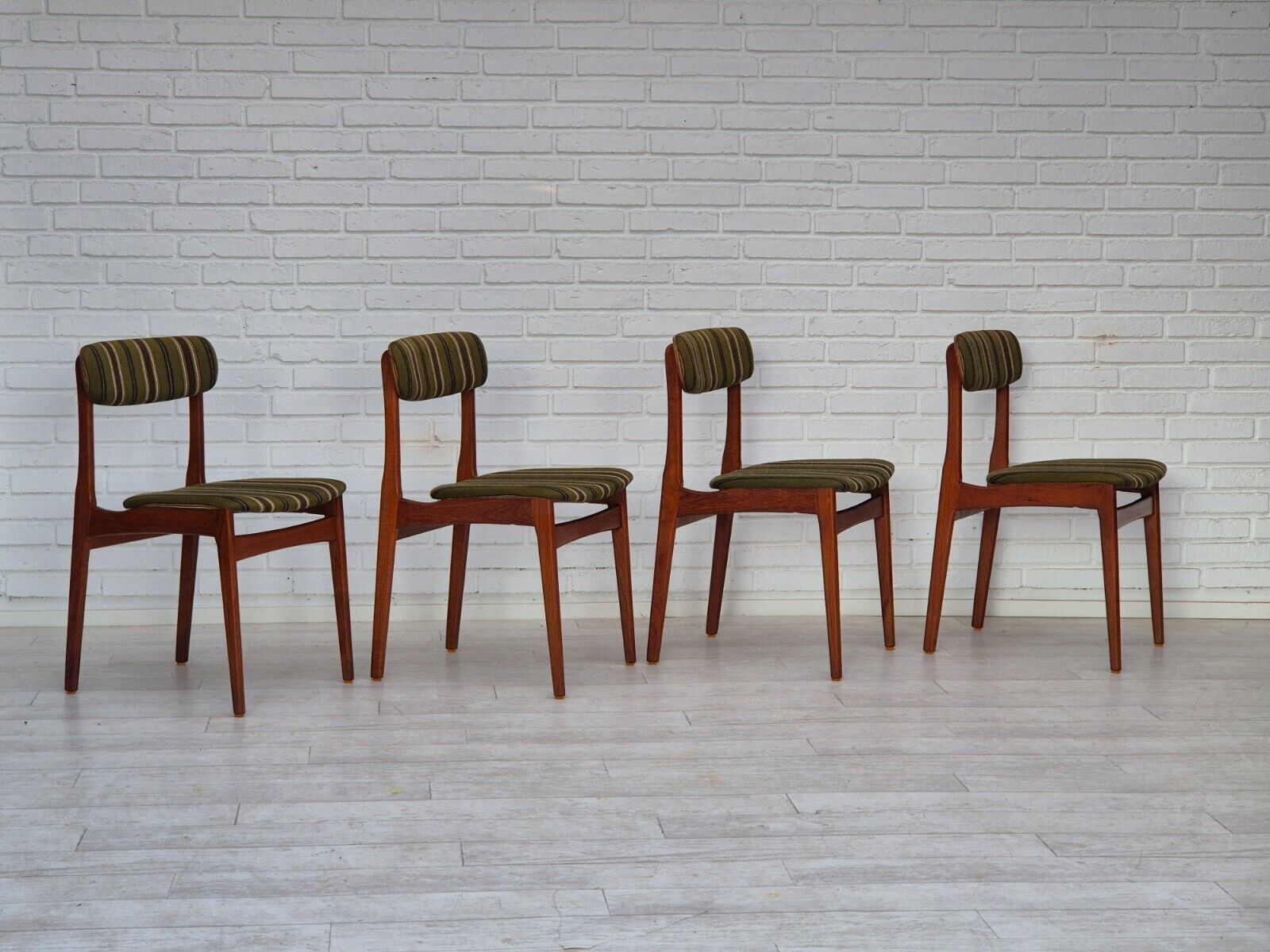 1960s set of 4 Danish dinning chairs solid teak wood original condition