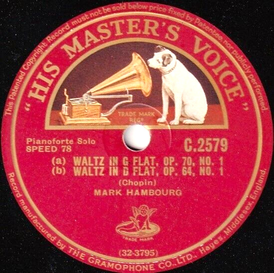 Hambourg Chopin (Polonaise op 712; Waltzes) HMV C 2579 NM(-)