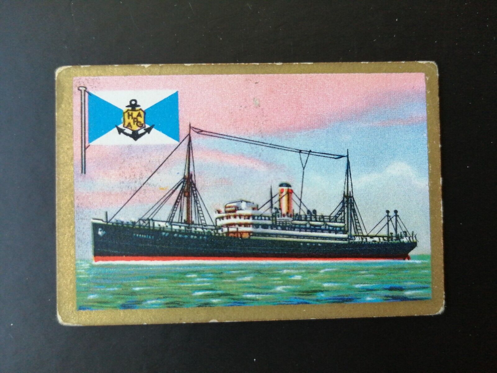 German SABA tobacco ship trading card 1931-33No 57 " Vogtland" Hamburg