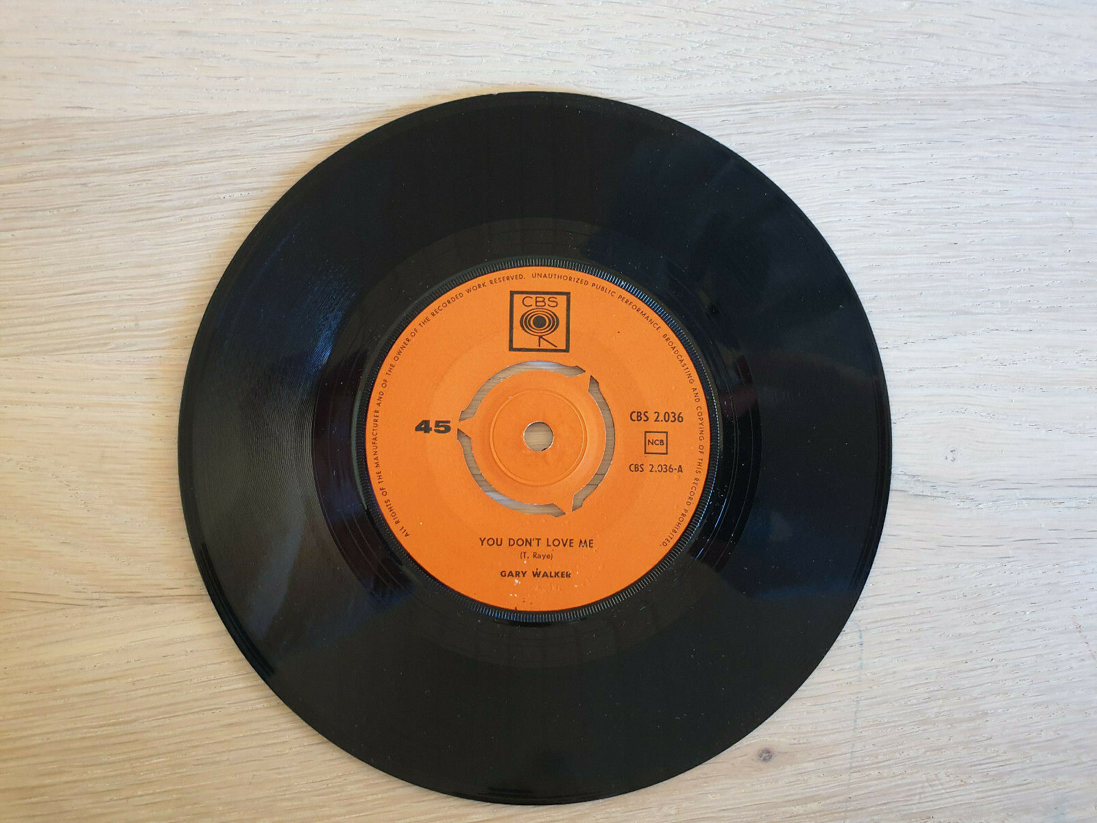 Gary Walker - You Don't Love Me / Get It Right - 7" Vinyl 1966