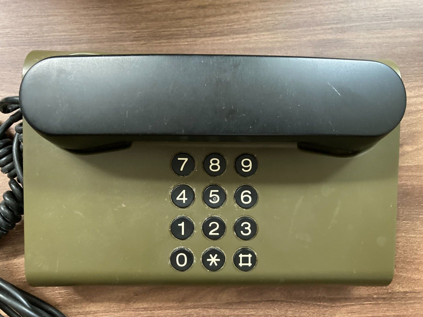 DanMark Retro Vintage Danish Design 1980s Army Green Desk Landline Phone