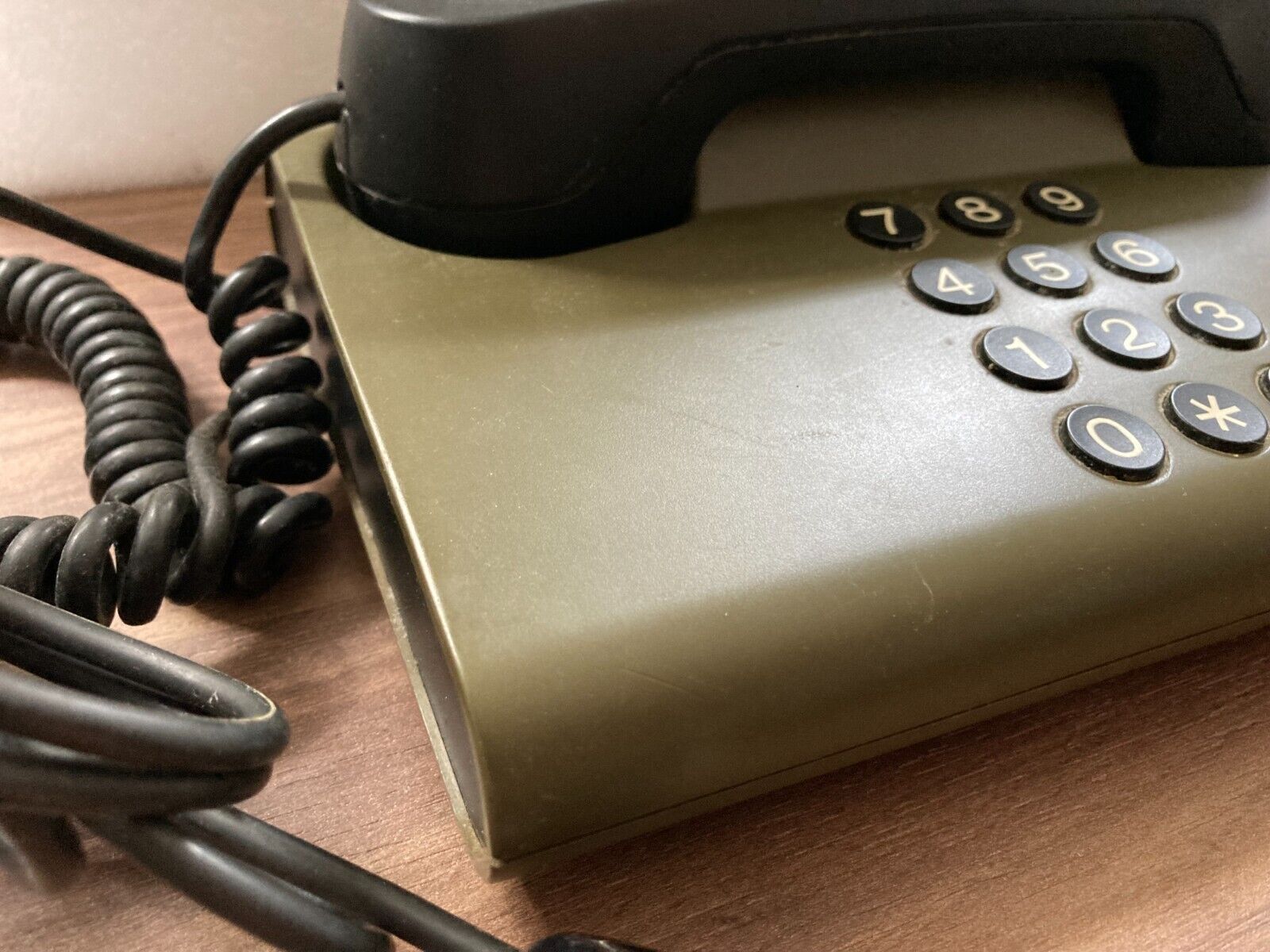 DanMark Retro Vintage Danish Design 1980s Army Green Desk Landline Phone