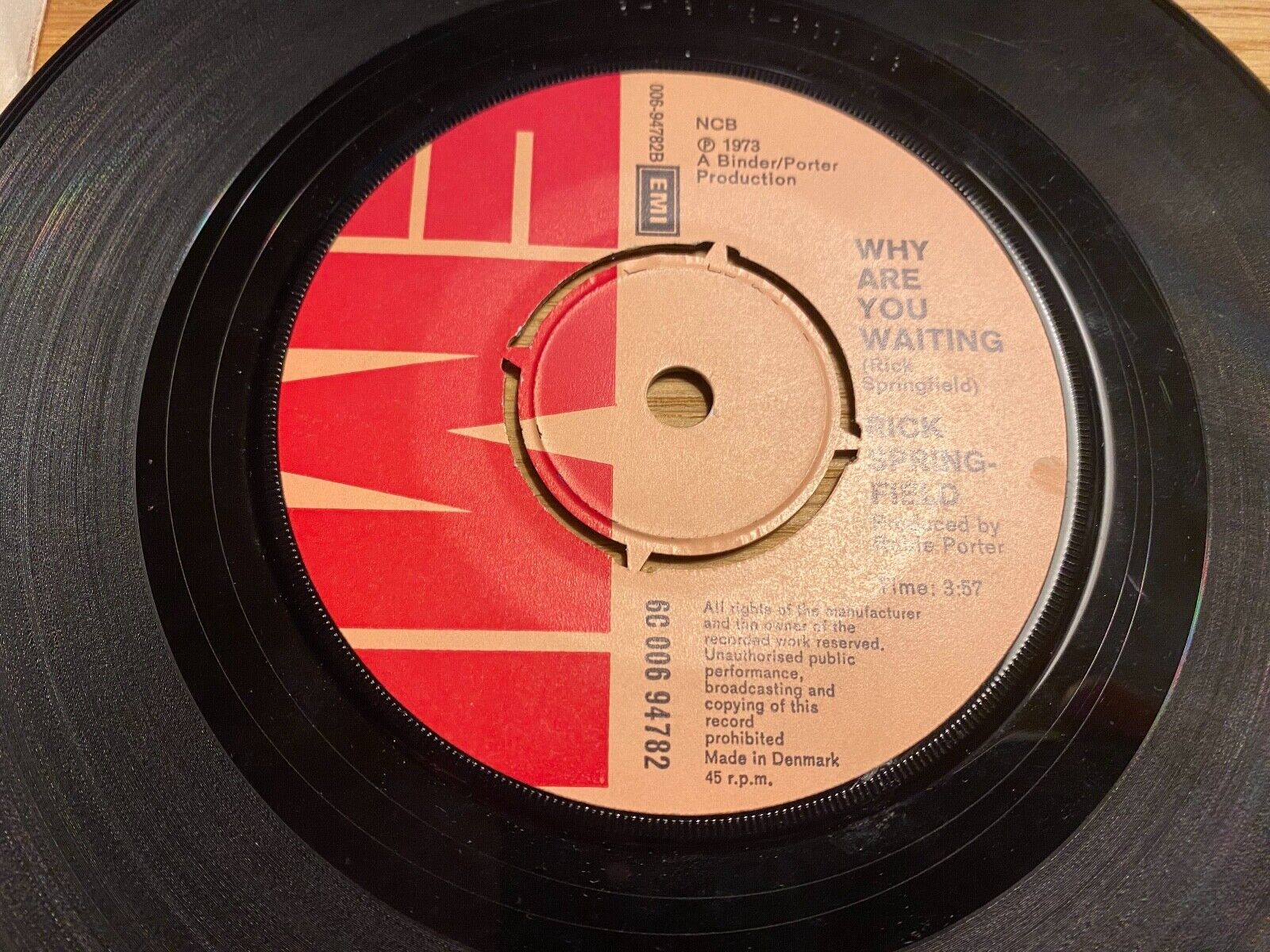 RICK SPRINGFIELD "I´M YOUR SUPERMAN / WHY ARE YOU WAITING" 1973 EMI RECORDS NCB