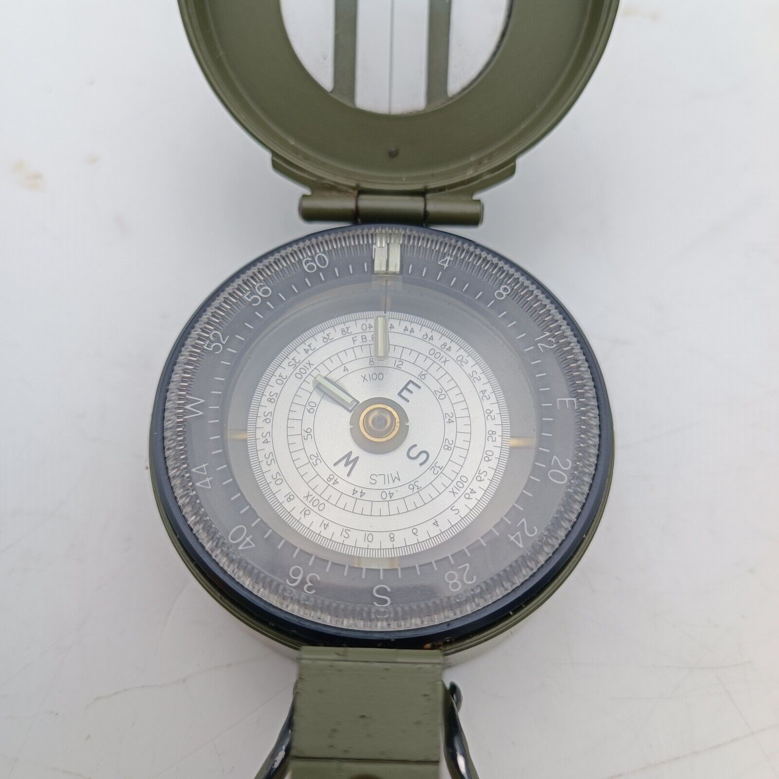 FRANCIS BARKER M-88 Prismatic Military Compass M88 Mils Olive Drab w/ Leather Ca