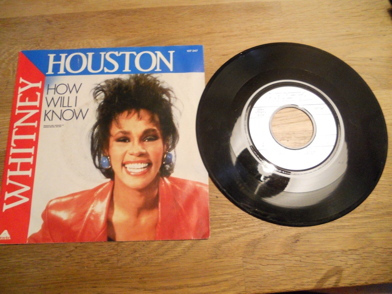 WHITNEY HOUSTON "HOW WILL I KNOW" 1985 FIRST PRESS SINGLE DIFFERENT COVER PHOTO*