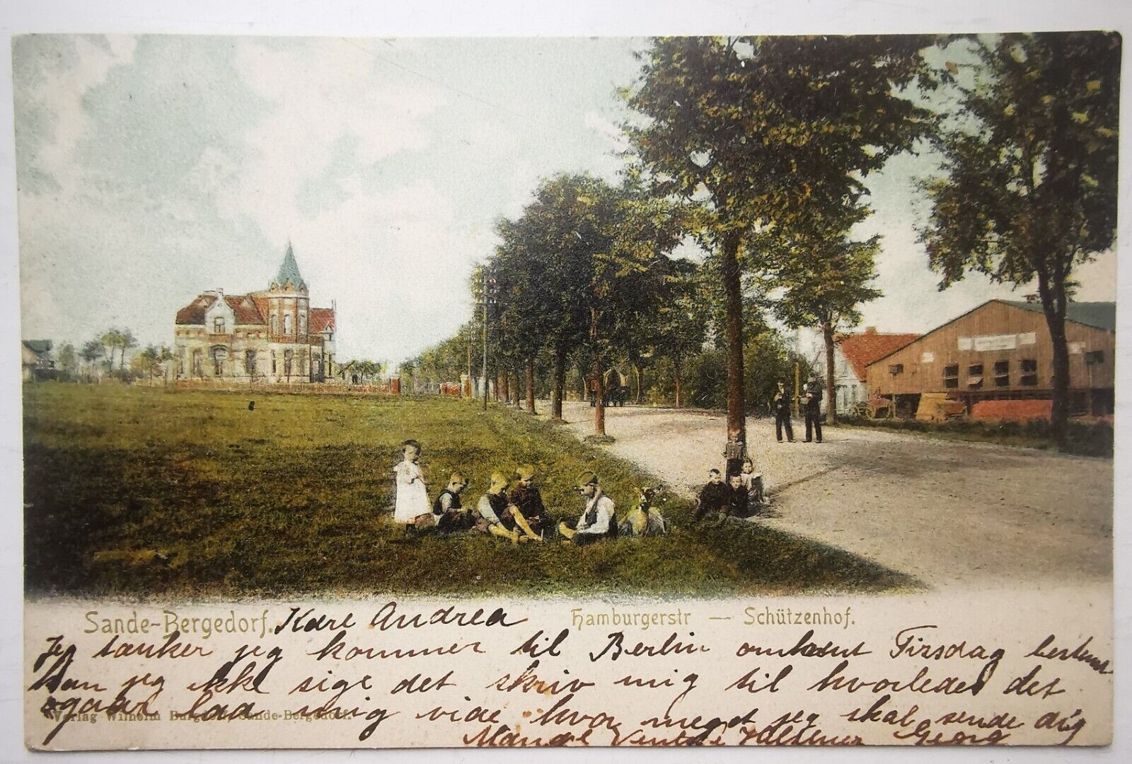 Old postcard: Motif from Hamburgerstrasse in Sande-Bergedorf Germany   pok1446