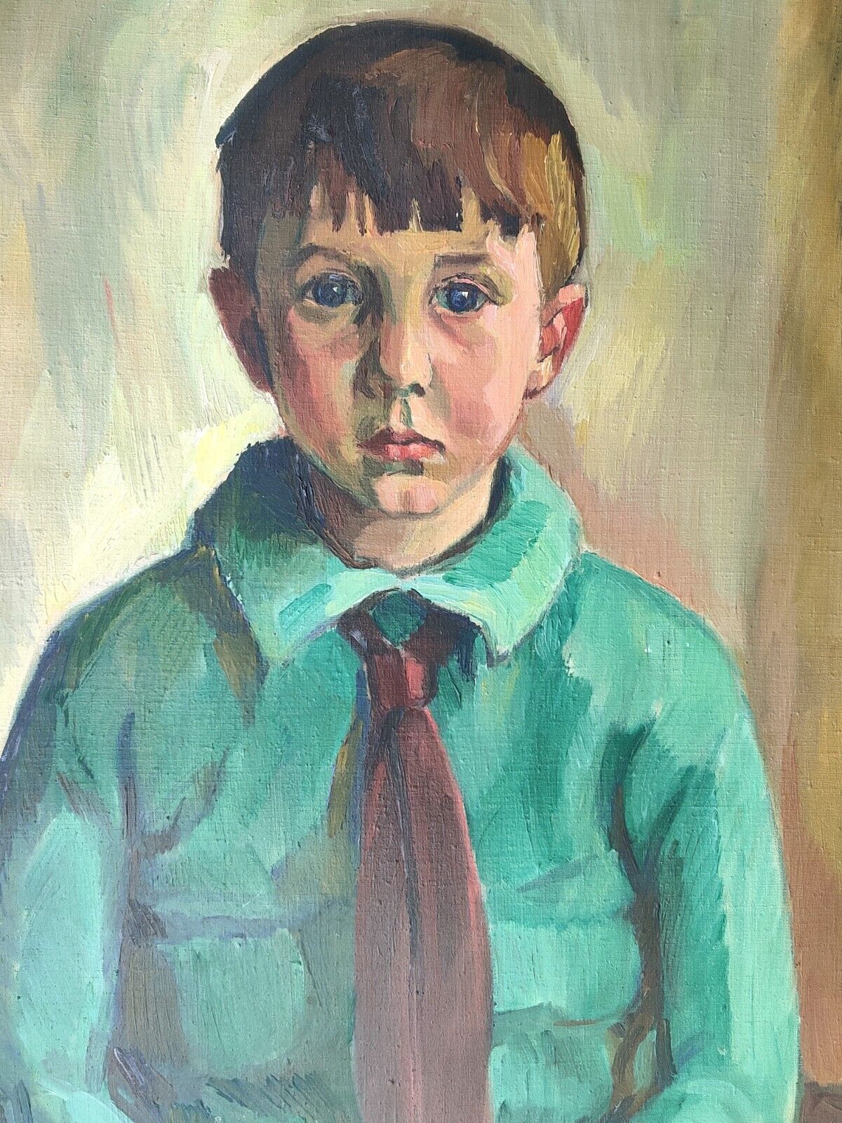 Jacob Joergensen (1879-1948): PORTRAIT OF A BOY, original oil painting.