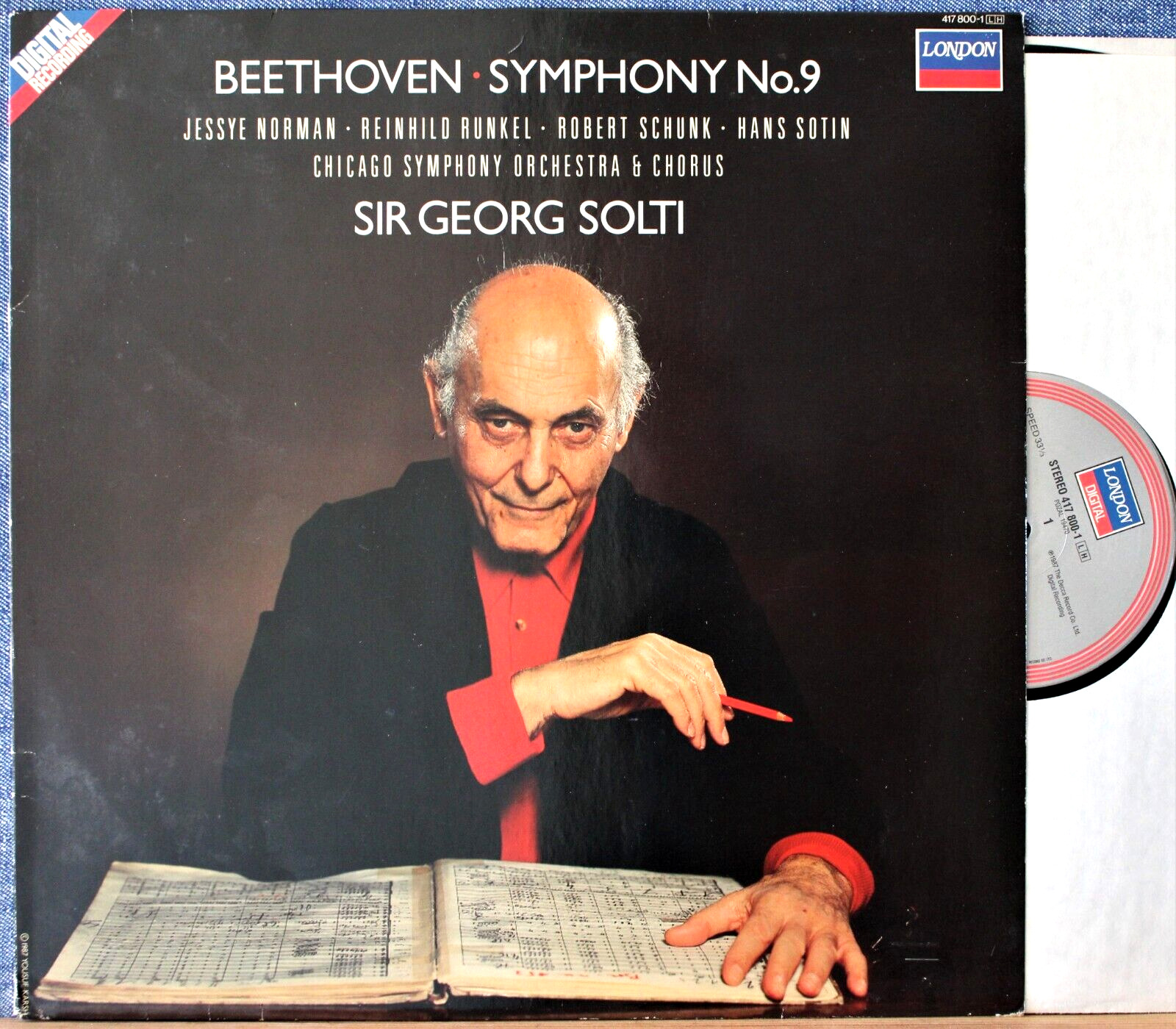 Solti (w Norman; Sotin; etc)  Beethoven (Symphony 9) London 417 800 dig NM