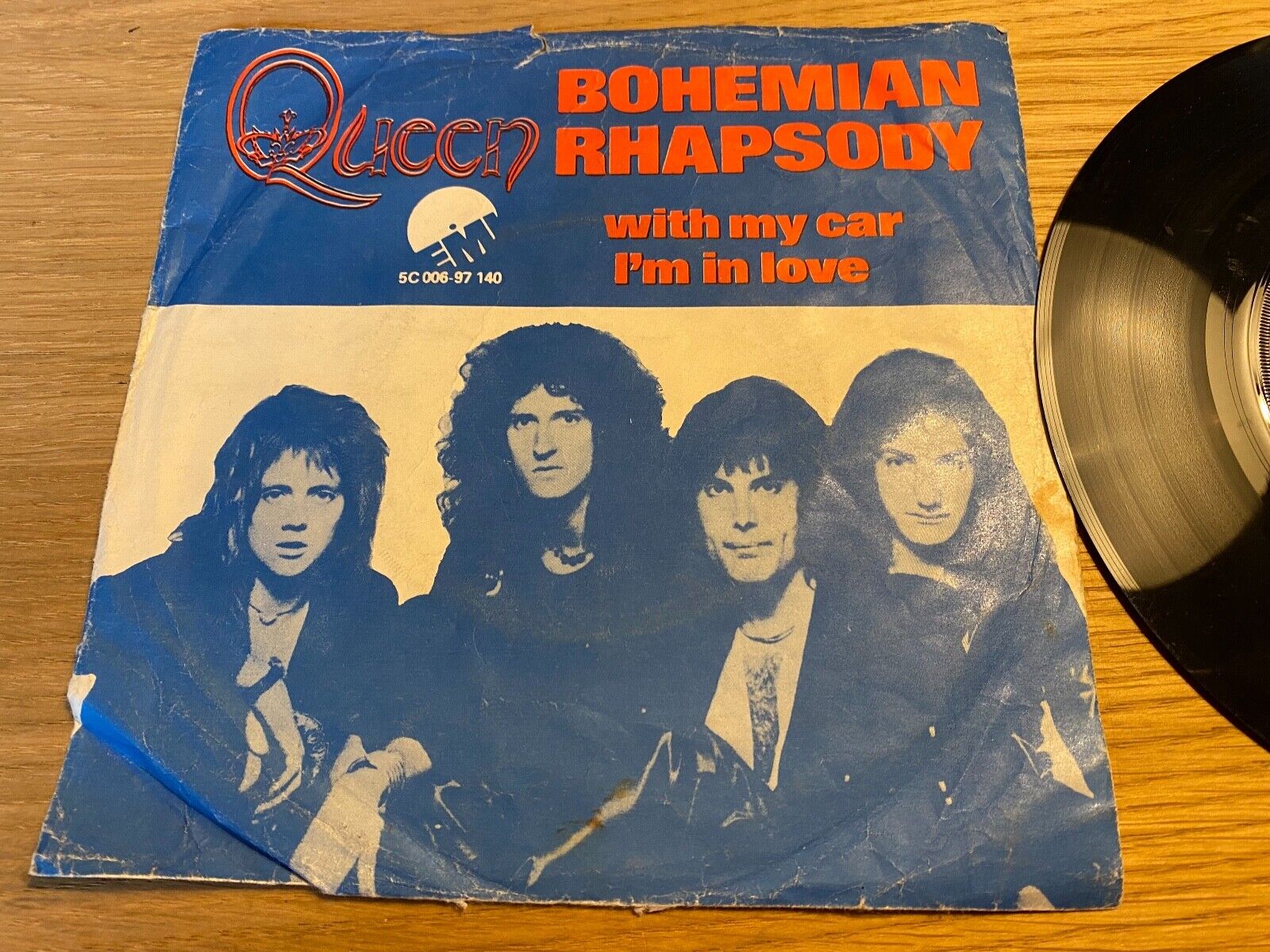 QUEEN "BOHEMIAN RHAPSODY/ I´M IN LOVE WITH MY CAR" 1975 DANISH PRESS 7" SINGLE