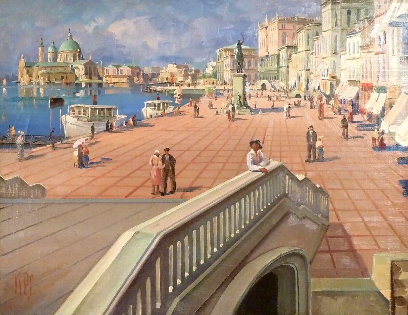 KNUD PEDERSEN SVENDSBERG! SCENERY FROM THE BACINO DI SAN MARCO IN VENICE - ITALY