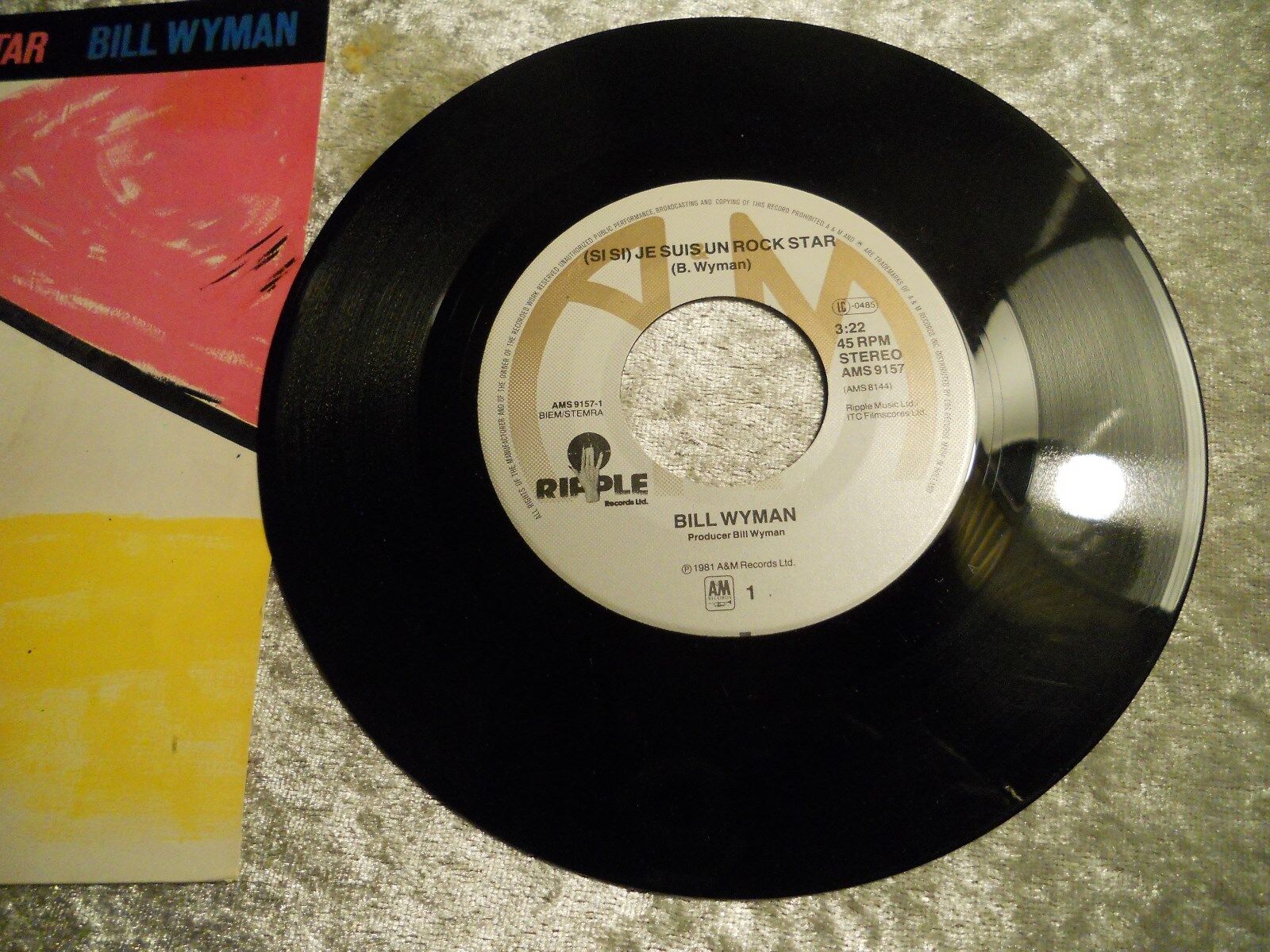 BILL WYMAN "(SI SI) JE SUIS UN ROCK STAR" DUTCH PRESSED 1981 SINGLE AM RECORDS*