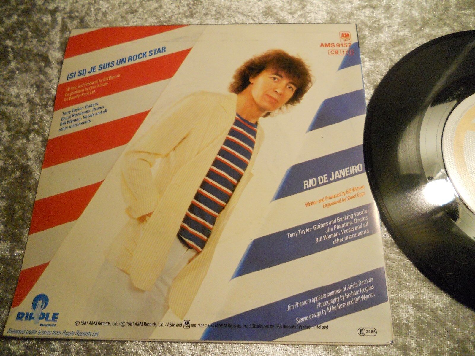 BILL WYMAN "(SI SI) JE SUIS UN ROCK STAR" DUTCH PRESSED 1981 SINGLE AM RECORDS*