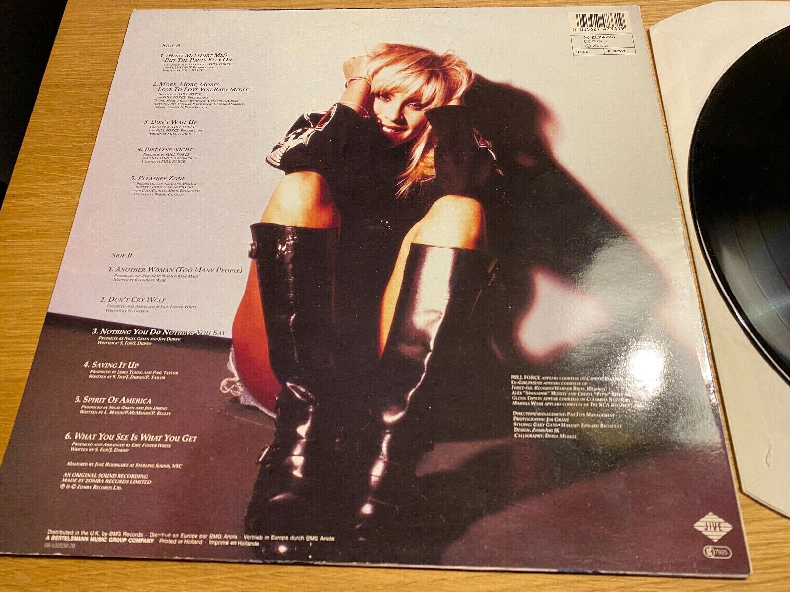 SAMANTHA FOX "JUST ONE NIGHT" JIVE RECORDS 1991 11 TRACK LP DUTCH WITH FLYER 33*