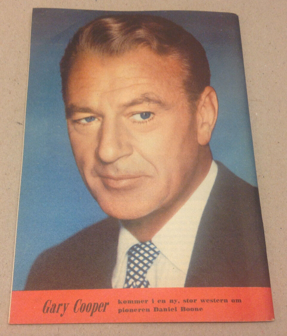 ICESKATER MODEL FRONT COVER GARY COOPER BACK COVER VINTAGE Danish Magazine 1956