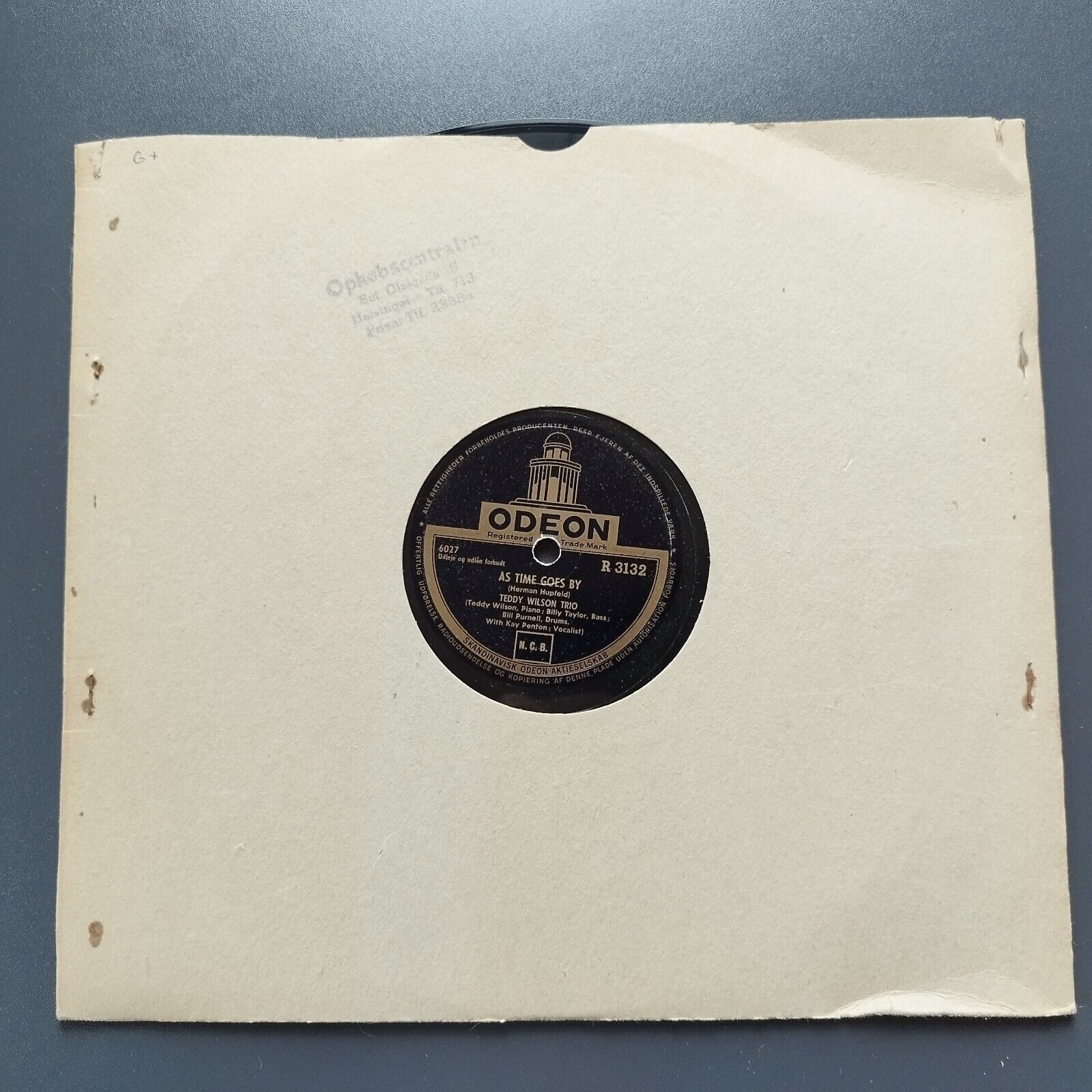 78 RPM  shellac TEDDY WILSON TRIO As Time Goes By / Whispering