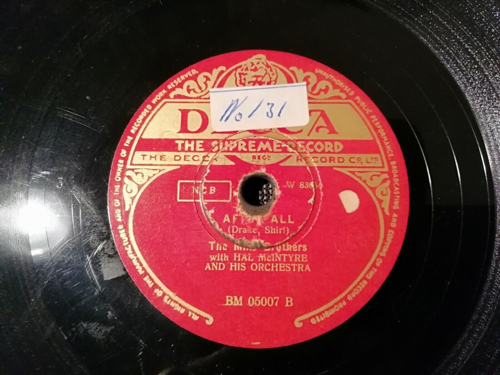 78 rpm :The Mills BrothersAfter AllThe Glow Worm Decca BM 05007 A