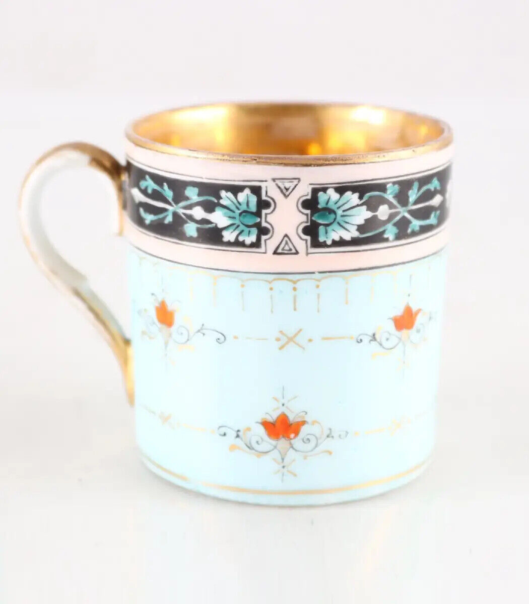 Antique Hand Painted Porcelain Cup France Empire early 19th Century