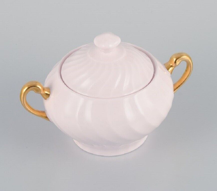 Tuscan England coffee service in pink porcelain with gold decoration