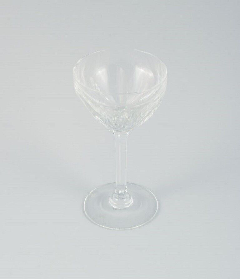 Baccarat France ten Art Deco crystal glasses in clear glass