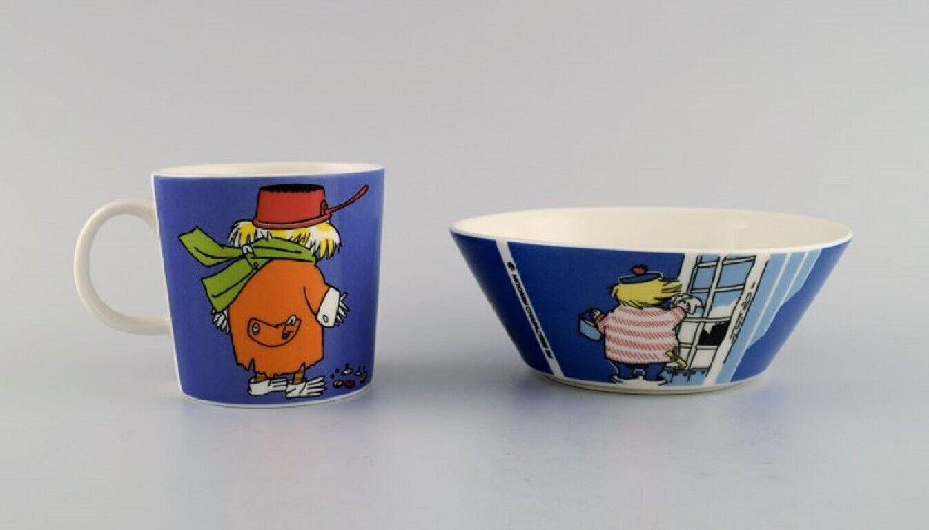 Arabia Finland Porcelain bowl and cup with motifs from "Moomin" Late 20th C