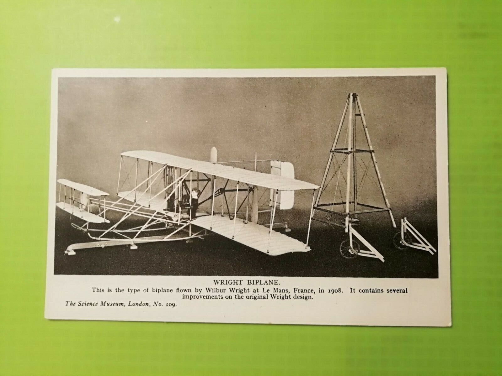 Aviation PostcardThe Science MuseumLondonWright Biplane1908