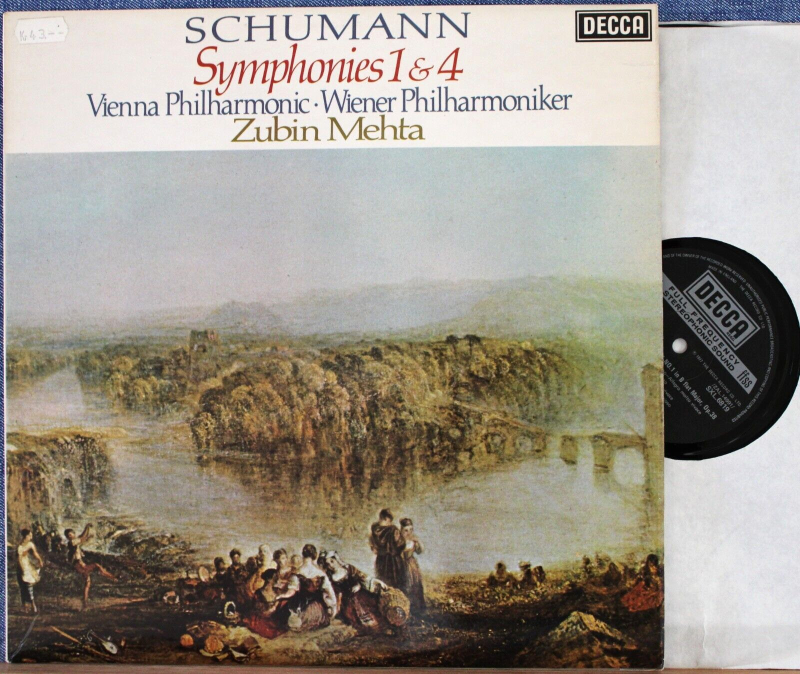 Mehta Schumann (Symphonies 1 + 4) Decca SXL 6819 NM