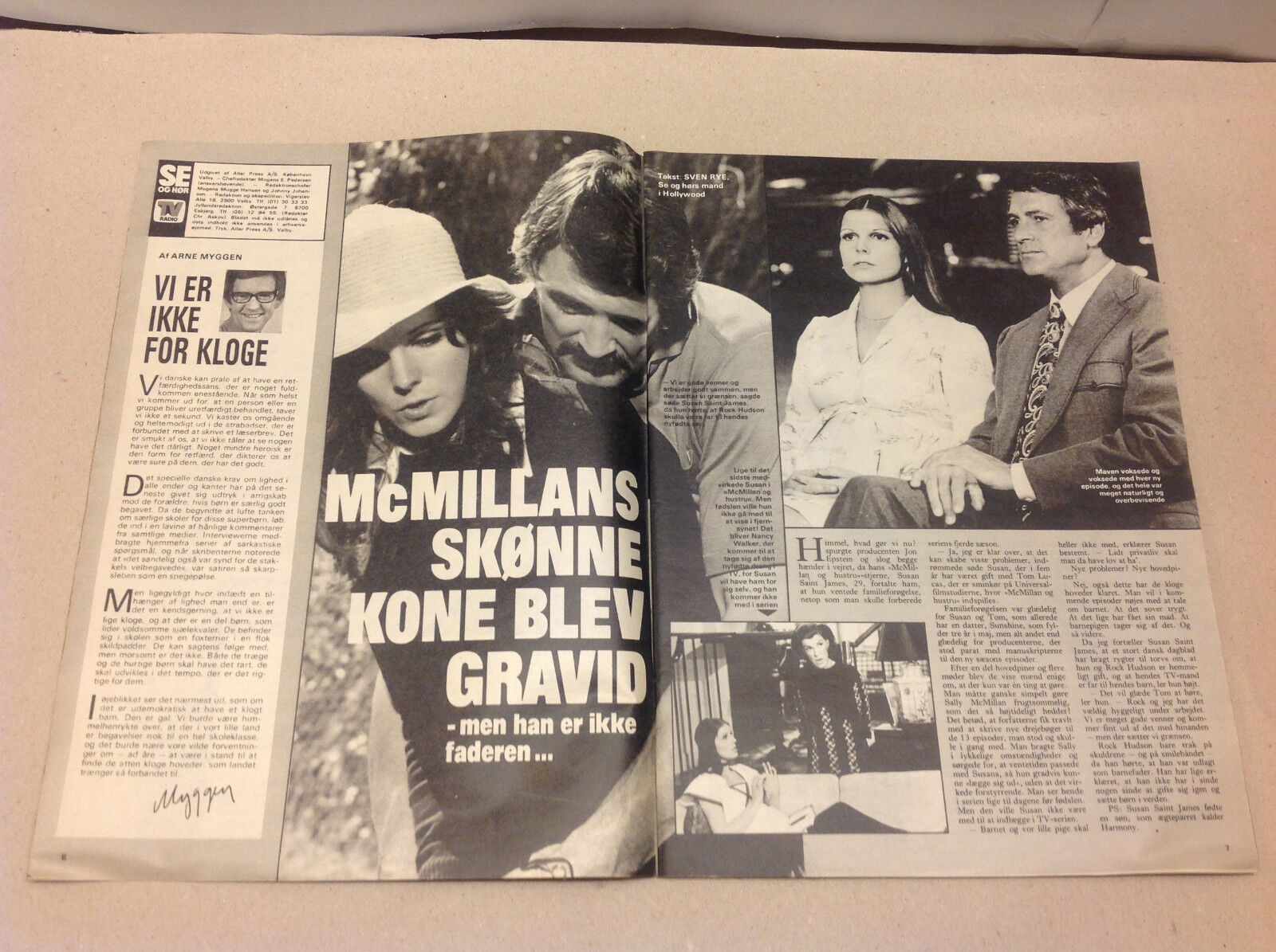 SUSANNE SAINT JAMES McMILLAN ROCK HUDSON ON FRONT COVER VTG Danish Magazine 1975