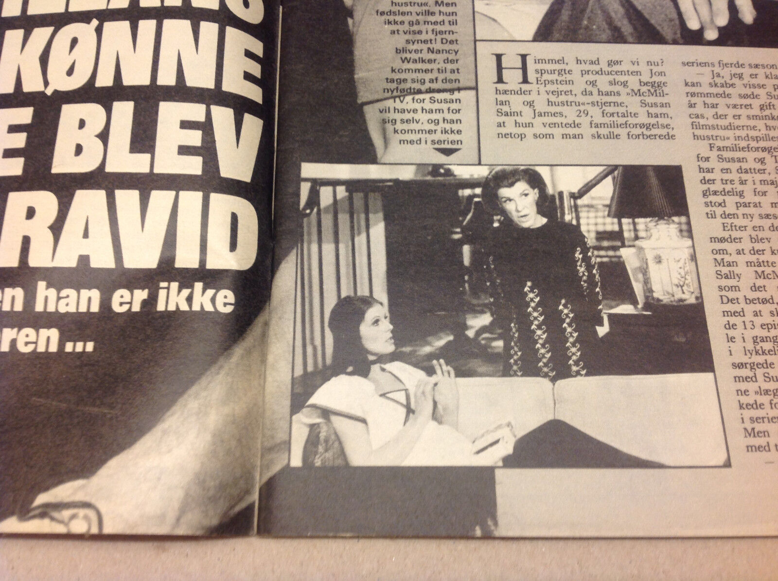 SUSANNE SAINT JAMES McMILLAN ROCK HUDSON ON FRONT COVER VTG Danish Magazine 1975