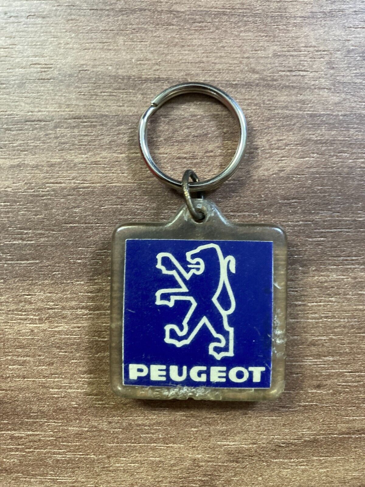 Vintage Peugeot Danish Plastic Keychain - Rare 1980s Car Dealership